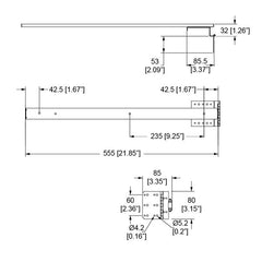 Penn Elcom - R5033X - Door Hinge On Drawer Slide.