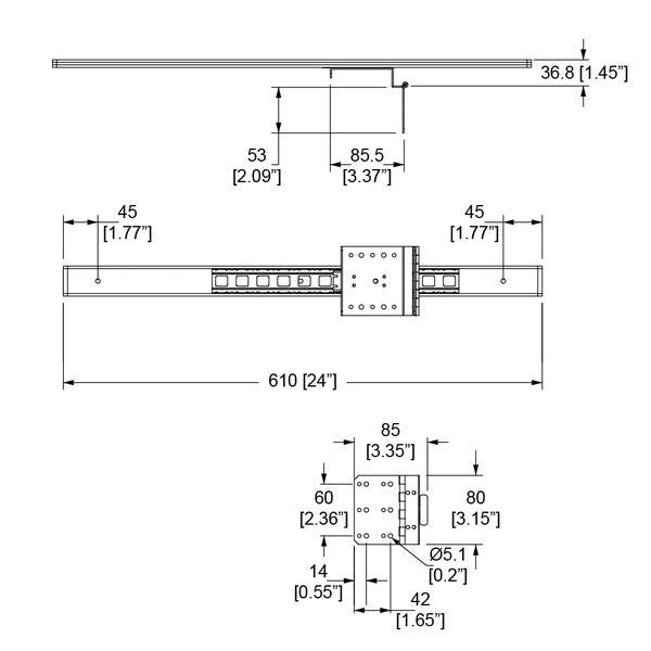 Penn Elcom - R5033X - Door Hinge On Drawer Slide.