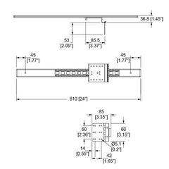 Penn Elcom - R5033X - Door Hinge On Drawer Slide.