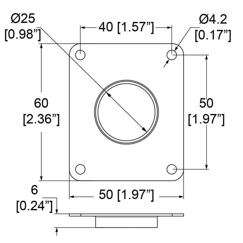 Penn Elcom - L2455/MBZ - Cover Plate for Small Slam Latch for Slam-Lid System