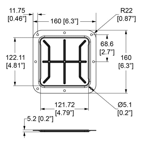 Penn Elcom - D053510CMZ - Rubber Cable Feed Through Dish.